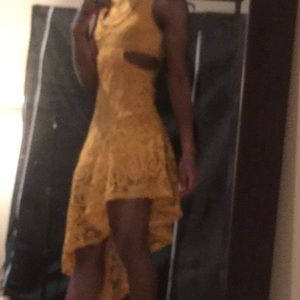 Fashion Nova  Assymetrical Yellow Dress